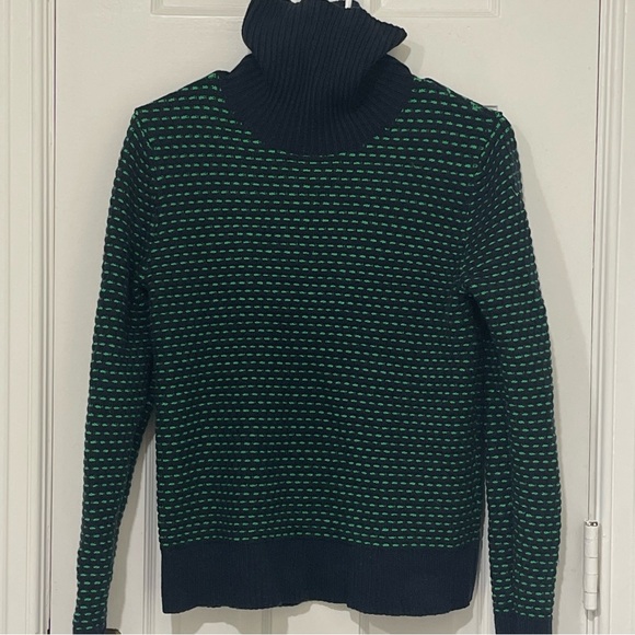 NWOT J. Crew Navy and Green Knit Sweater Size Small S Preppy Old Money Style - Picture 1 of 4